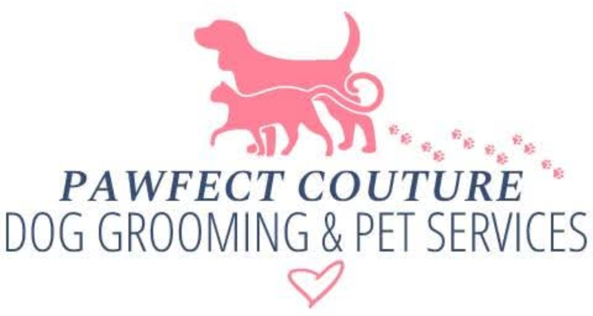 Pawfect Couture Dog Grooming & Pet Services logo — pink dog and cat silhouette